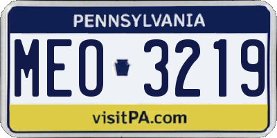 PA license plate MEO3219