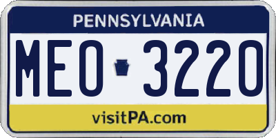 PA license plate MEO3220