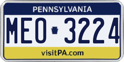 PA license plate MEO3224