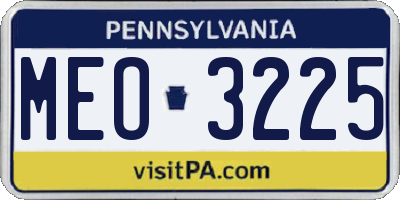 PA license plate MEO3225