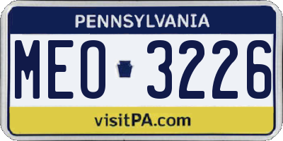 PA license plate MEO3226