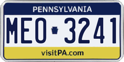 PA license plate MEO3241