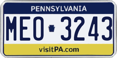 PA license plate MEO3243