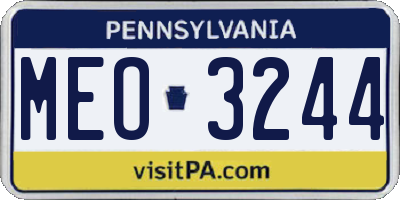 PA license plate MEO3244