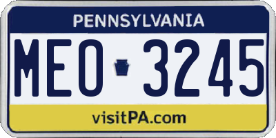 PA license plate MEO3245