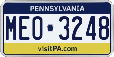 PA license plate MEO3248