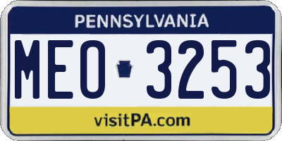 PA license plate MEO3253
