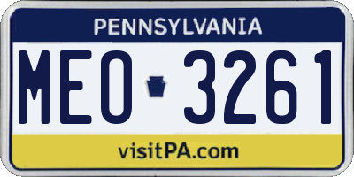 PA license plate MEO3261