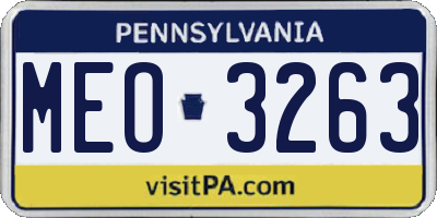 PA license plate MEO3263