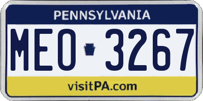 PA license plate MEO3267