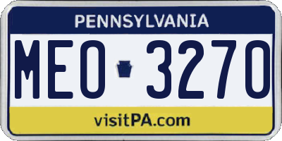 PA license plate MEO3270