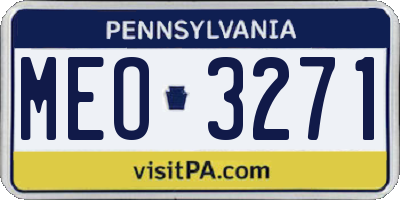 PA license plate MEO3271