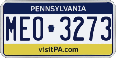 PA license plate MEO3273