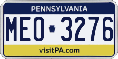 PA license plate MEO3276
