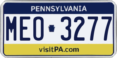 PA license plate MEO3277
