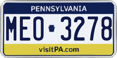 PA license plate MEO3278