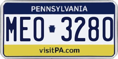 PA license plate MEO3280