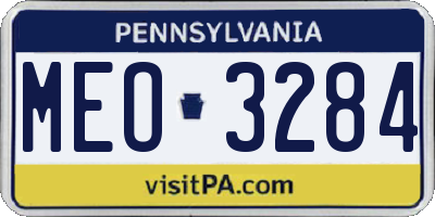 PA license plate MEO3284