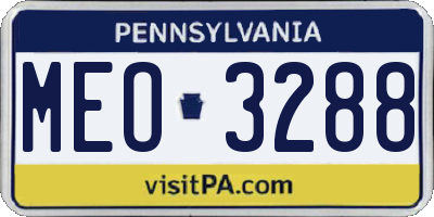 PA license plate MEO3288