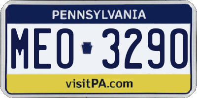 PA license plate MEO3290