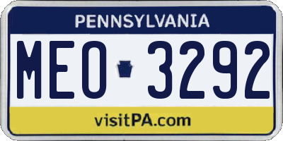 PA license plate MEO3292