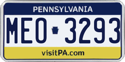 PA license plate MEO3293
