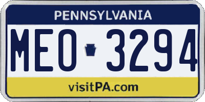 PA license plate MEO3294