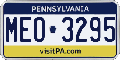 PA license plate MEO3295