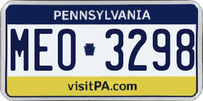 PA license plate MEO3298