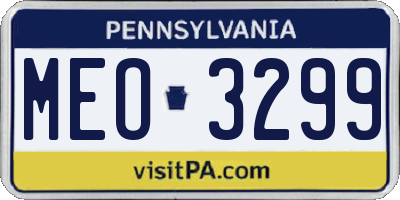 PA license plate MEO3299