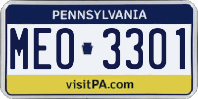 PA license plate MEO3301
