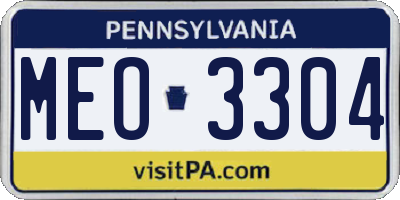 PA license plate MEO3304