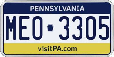 PA license plate MEO3305
