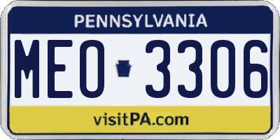 PA license plate MEO3306