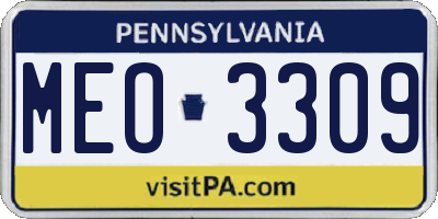 PA license plate MEO3309