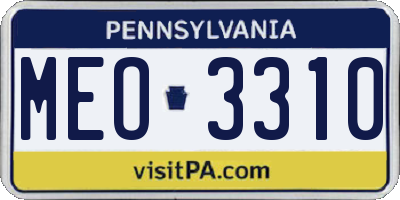 PA license plate MEO3310