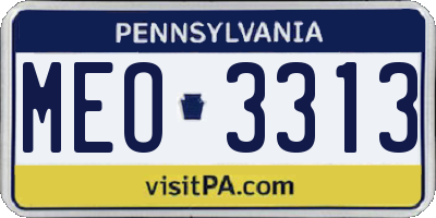 PA license plate MEO3313