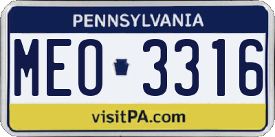 PA license plate MEO3316
