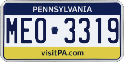 PA license plate MEO3319