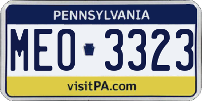 PA license plate MEO3323