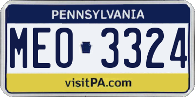 PA license plate MEO3324