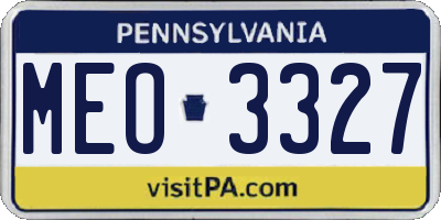 PA license plate MEO3327