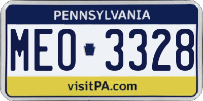 PA license plate MEO3328
