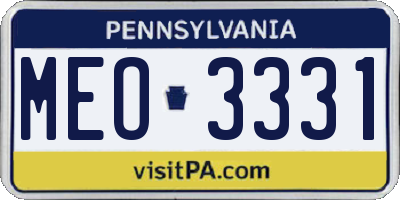 PA license plate MEO3331