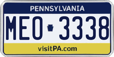 PA license plate MEO3338