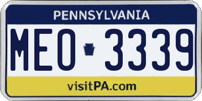 PA license plate MEO3339