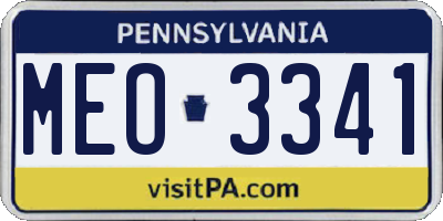 PA license plate MEO3341