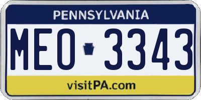 PA license plate MEO3343