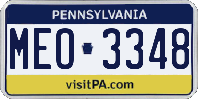 PA license plate MEO3348