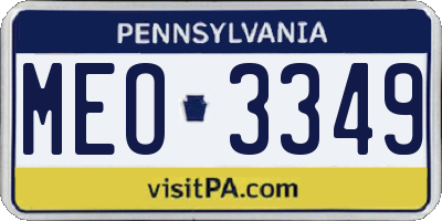 PA license plate MEO3349